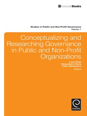 cover image of Studies in Public and Non-Profit Governance, Volume 1